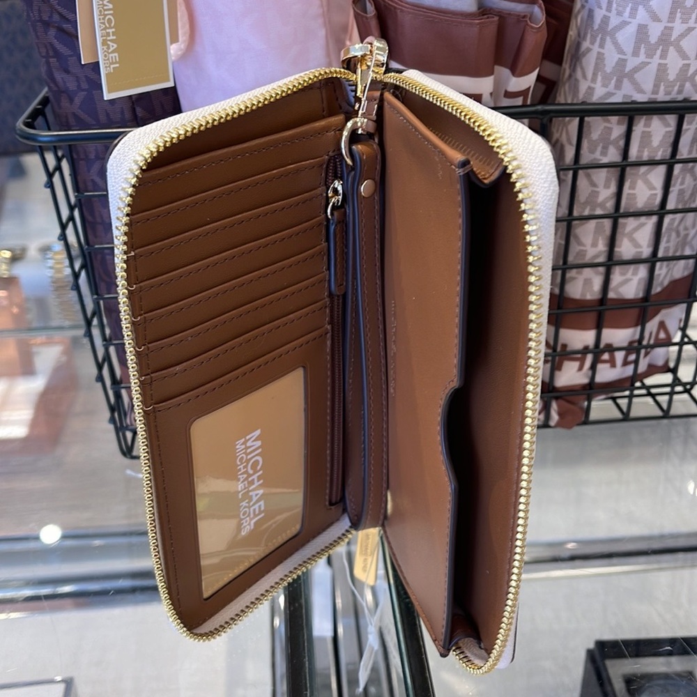 Michael Kors MK Signature Large Flat Multi-Function Phone Case Wallet Wristlet - Picture 10 of 16